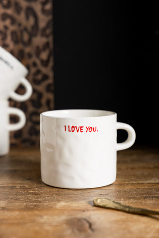 Lifestyle image of the I Love You Mug