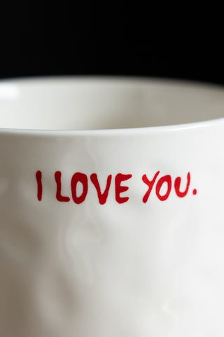 Image of the text on the I Love You Mug