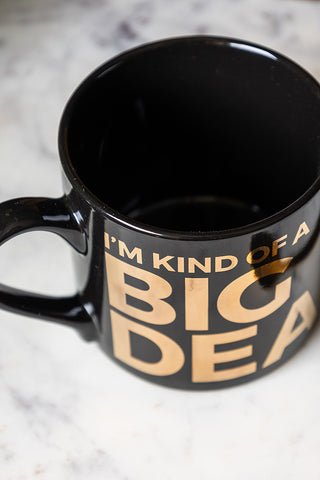 Close-up of the top of the I'm Kind Of A Big Deal Mug, seen from above.
