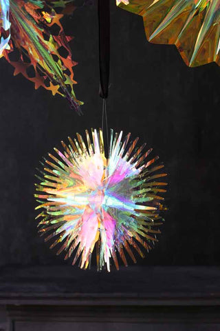 Image of the Iridescent Spikey Ball Christmas Decoration