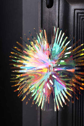Detail image of the Iridescent Spikey Ball Christmas Decoration
