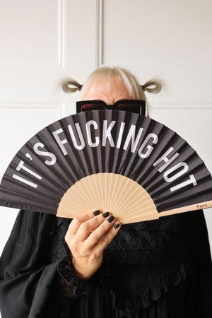 Image of the It's Fucking Hot Wooden Fan