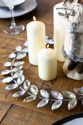Image of the Jewelled Silver Leaf Door / Christmas Wreath
