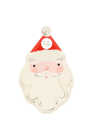 Cutout image of the Joyful Father Christmas Party Paper Plates.