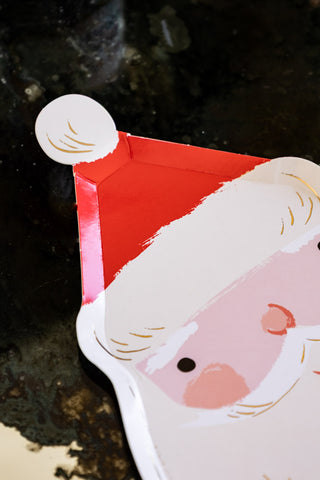Detail image of the Joyful Father Christmas Party Paper Plates