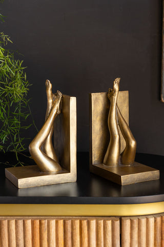 Detail image of the Kicking Leg Book End