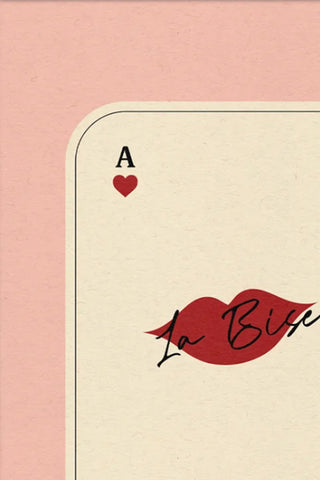 Close-up image of the Kiss Playing Card Art Print