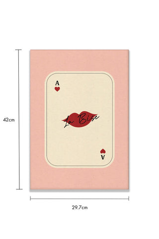 Dimension image of the Kiss Playing Card Art Print