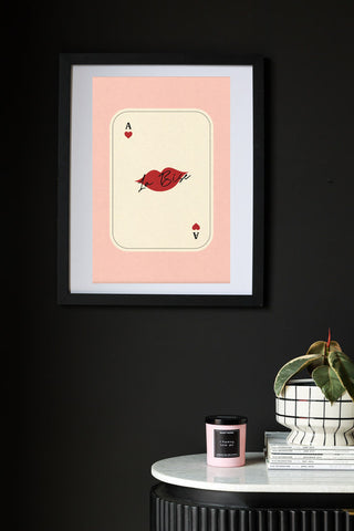 Lifestyle image of the Kiss Playing Card Art Print