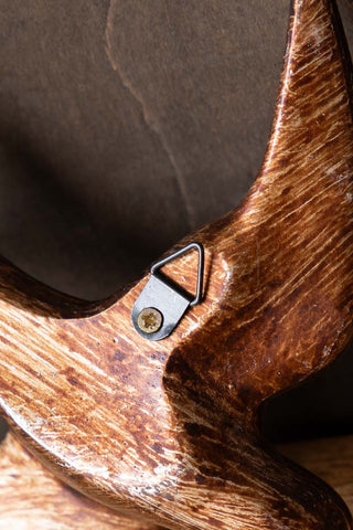 Image of the back of the Large Antiqued Copper Swallow Wall Decoration