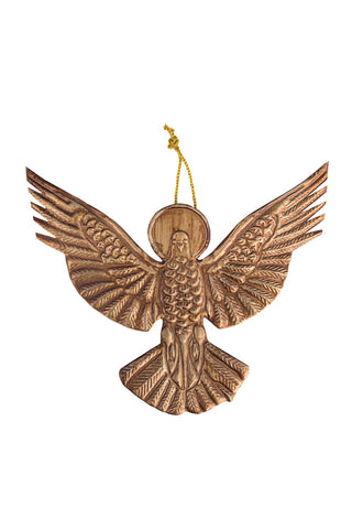 Image of the Large Antique Gold Dove Christmas Tree Decoration on a white background