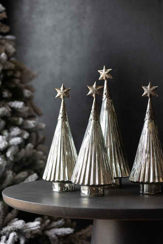 Image of the Large Antique Silver Glass Christmas Tree Decoration