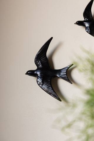 Lifestyle image of the Large Black Swallow Wall Decoration