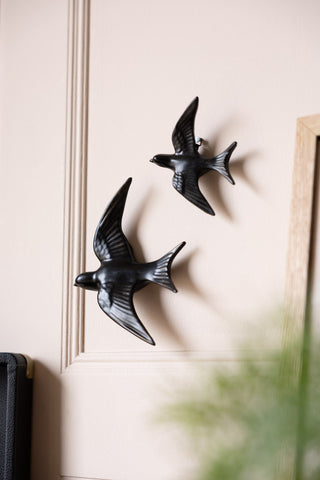 Image of the Large Black Swallow Wall Decoration