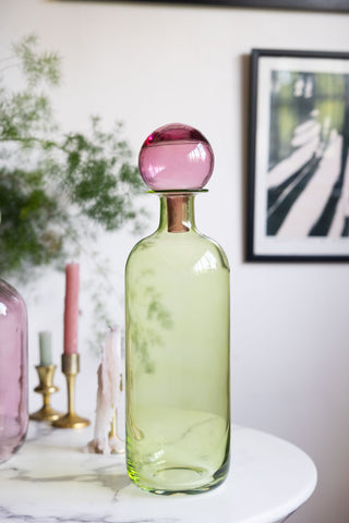 Lifestyle image of the Large Green & Pink Apothecary Bottle