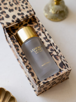 The Leopard Love Eau de Toilette - 100ml in the open box.