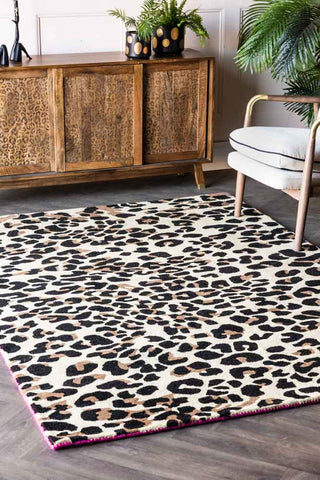 Lifestyle image of the Leopard Love Print Rug - Available in 5 Sizes