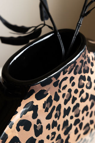 Close-up image of the Leopard Print Vase