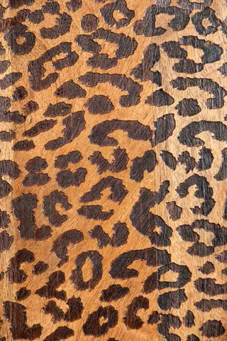 Detail image of the Leopard Print Wooden Shelf With Bracket