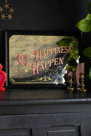 Image of the Let Happiness Happen Mirror Wall Art