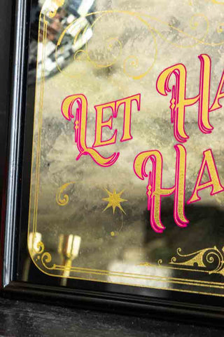 Close-up image of the Let Happiness Happen Mirror Wall Art