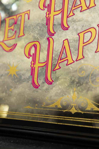 Image of the finish for the Let Happiness Happen Mirror Wall Art