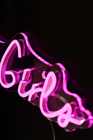 Detail image of the Let's Go Girls Neon Wall Light