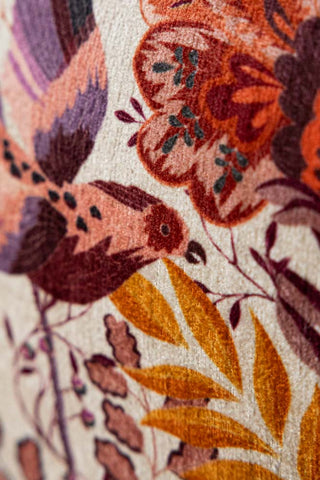 close up of the bird on the Charleston fabric of the Lounge Lover Bed in Charleston Garden Velvet - Available in 2 Sizes. 