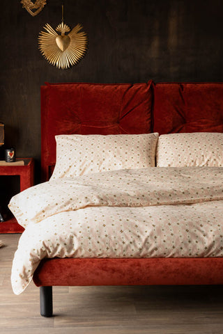 Image of the Lounge Lover Bed in Luxe Needlecord Velvet Burnt Orange - Available In 3 Sizes