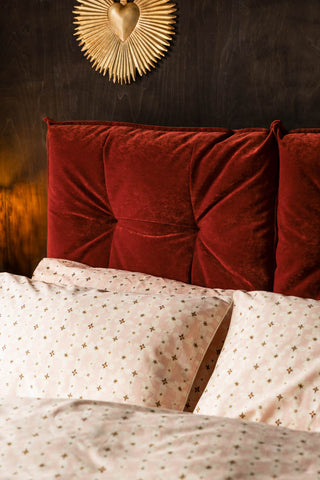 Image of the headboard for the Lounge Lover Bed in Luxe Needlecord Velvet Burnt Orange - Available In 3 Sizes