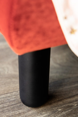 Image of the legs on the Lounge Lover Bed in Luxe Needlecord Velvet Burnt Orange - Available In 3 Sizes