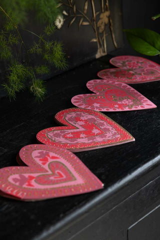 Image of the prints on the Love Heart Concertina Paper Garland