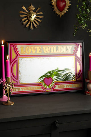 Lifestyle image of the Love Wildly Decorative Mirror