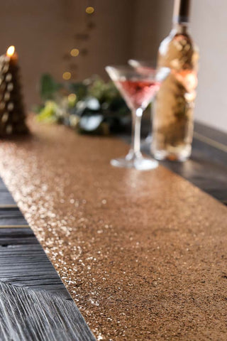Image of the Luxe Gold Glitter Table Runner