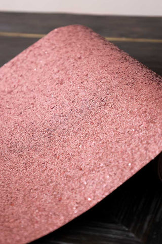 Image of the finish on the Luxe Pink Glitter Table Runner