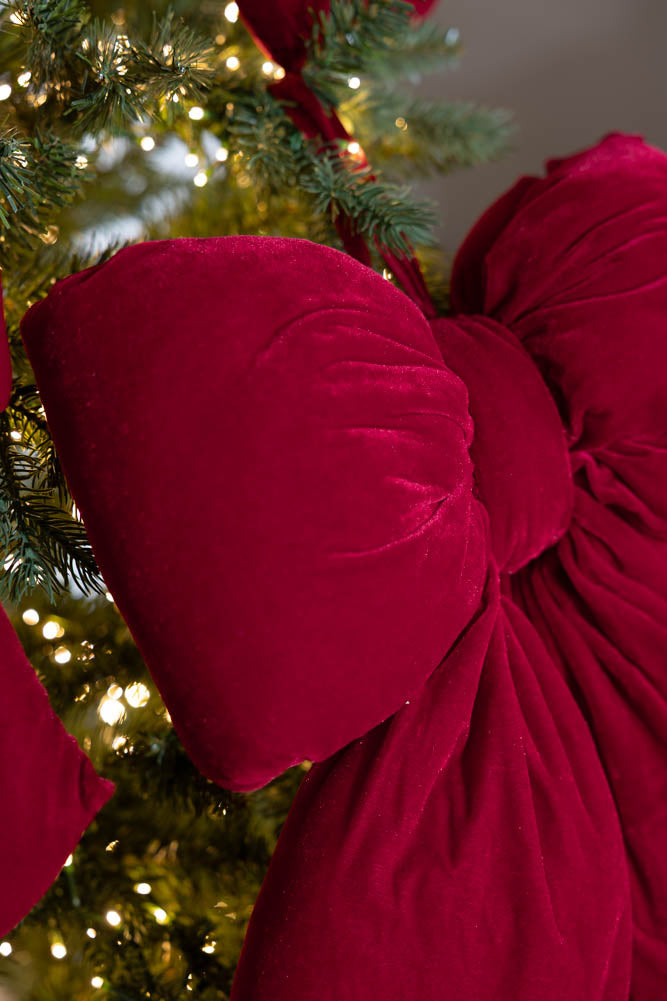 Luxurious Red Velvet Bow Christmas Tree Decoration Large