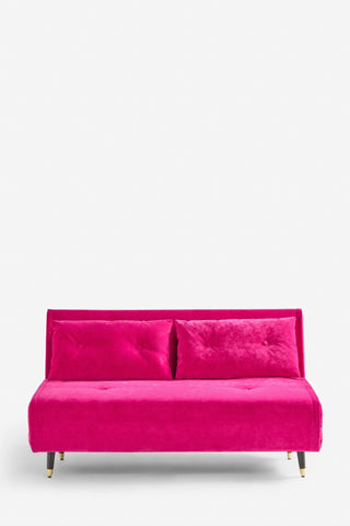 Image of the Mabel Large 2 Seater Sofa Bed in Luxe Needlecord Velvet Harry's Pink on a white background