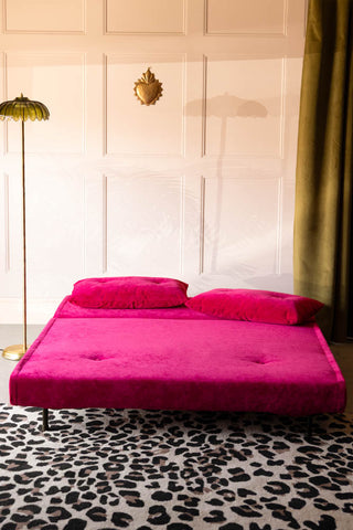 Image of the Mabel Large 2 Seater Sofa Bed in Luxe Needlecord Velvet Harry's Pink