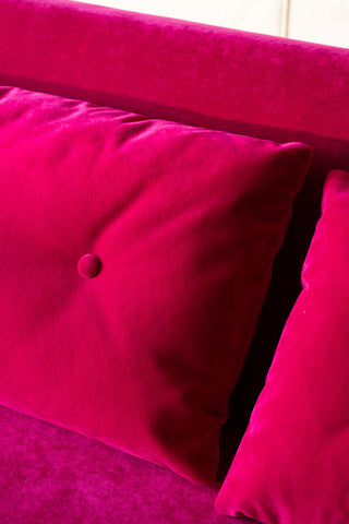 Close-up image of the Mabel Large 2 Seater Sofa Bed in Luxe Needlecord Velvet Harry's Pink