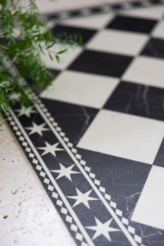 Close-up image of the Marble Tile Effect Large Durable Floor Mat