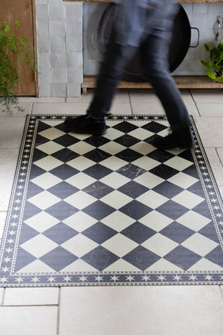 Detail image of the Marble Tile Effect Large Durable Floor Mat