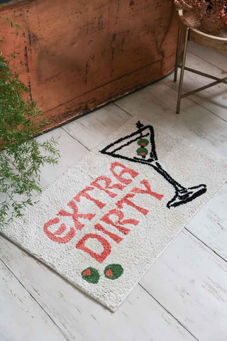 Lifestyle image of the Extra Dirty Martini Bath Mat