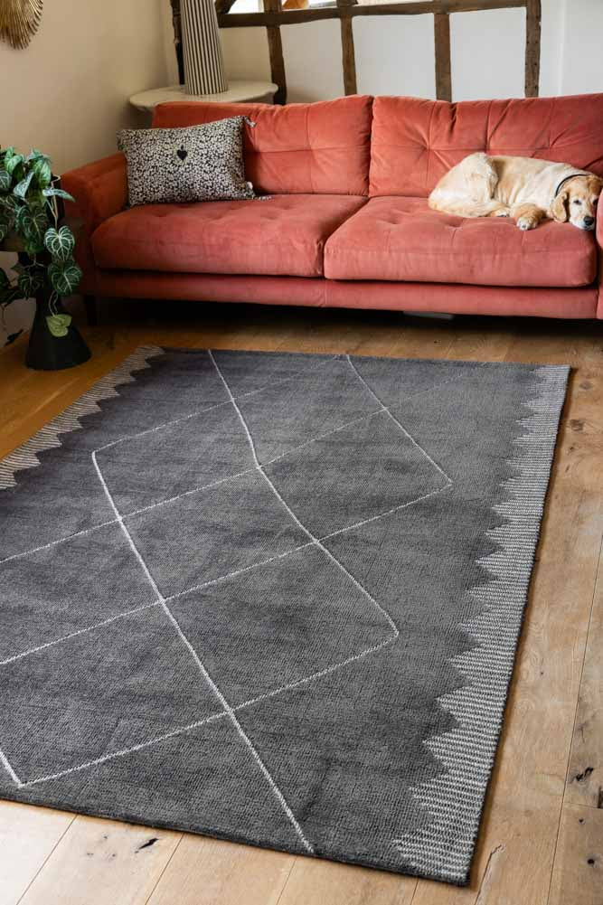 Mason Black Diamond Rug - 3 Sizes Available | Rockett St George