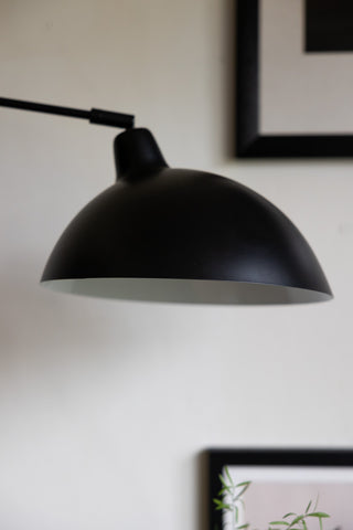 Detail image of the Matt Black Double Floor Lamp. 