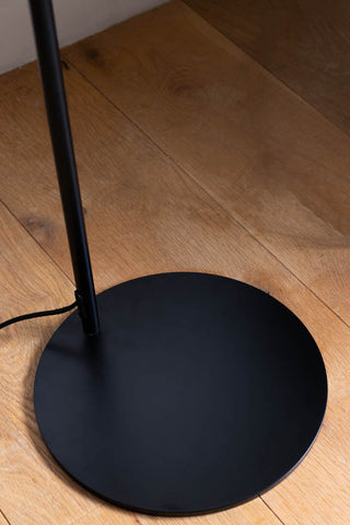 Detail image of the Matt Black Double Floor Lamp.