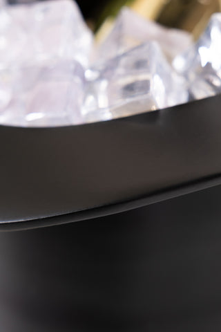 The side of the Matte Black Top Hat Wine Cooler. 