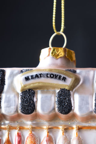 Detail image of the Meat Trader Glass Christmas Tree Decoration