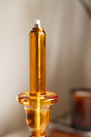 Image of the top of the Medium Amber Glass Refillable Candle Holder
