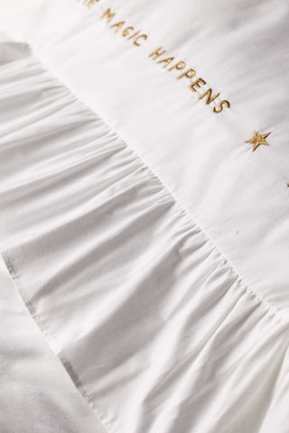Detail image of the White Mega Frill Duvet Cover and Pillowcase Set