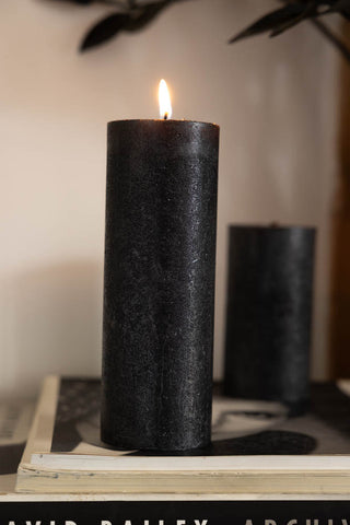 Image of the Metallic Anthracite Shimmer Pillar Candle - Large